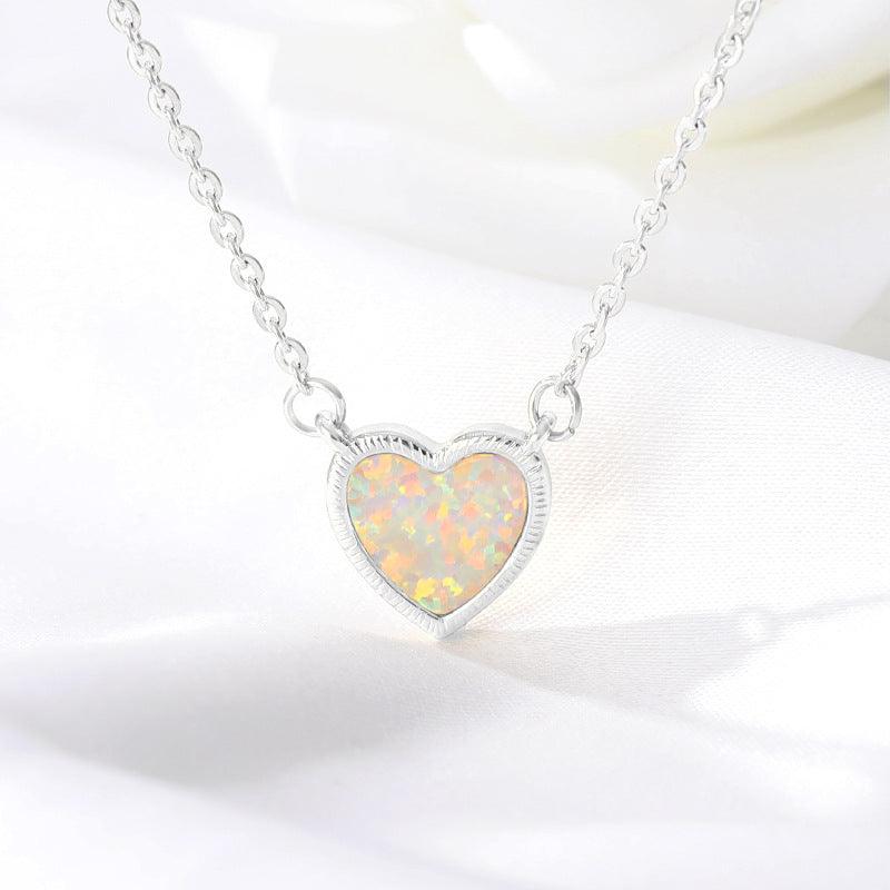 Romantic Heart Necklace Copper Zircon