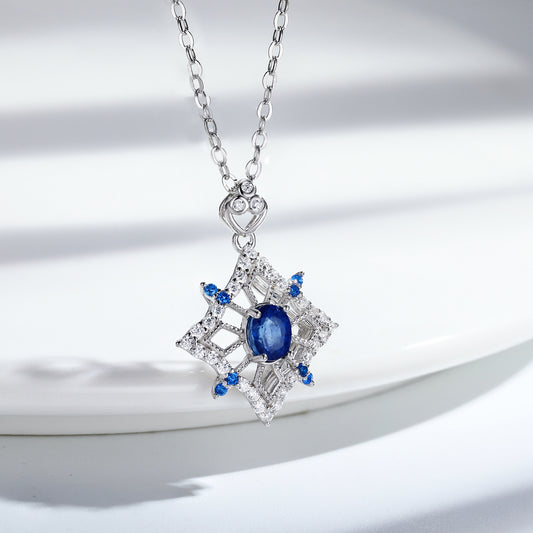 S925 Silver Sapphire Necklace