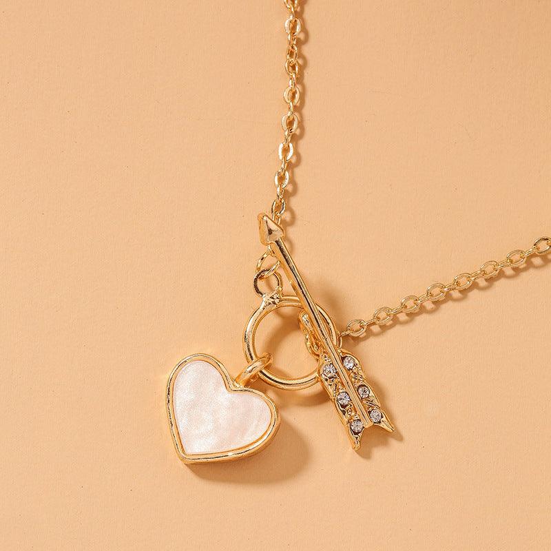 Romantic Heart Necklace Copper Zircon