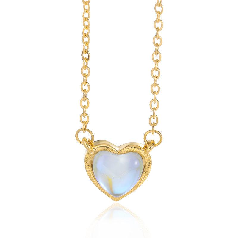 Romantic Heart Necklace Copper Zircon