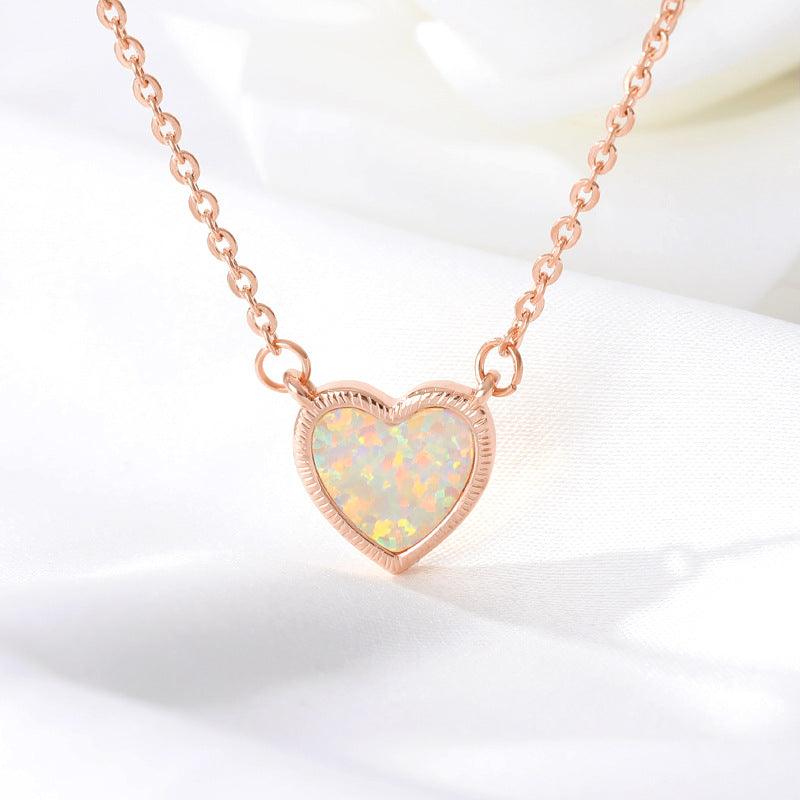 Romantic Heart Necklace Copper Zircon