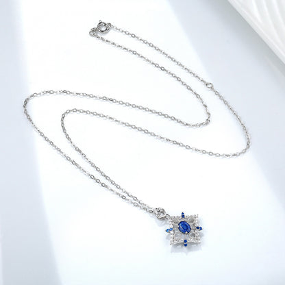 S925 Silver Sapphire Necklace