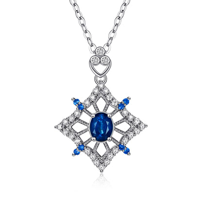 S925 Silver Sapphire Necklace