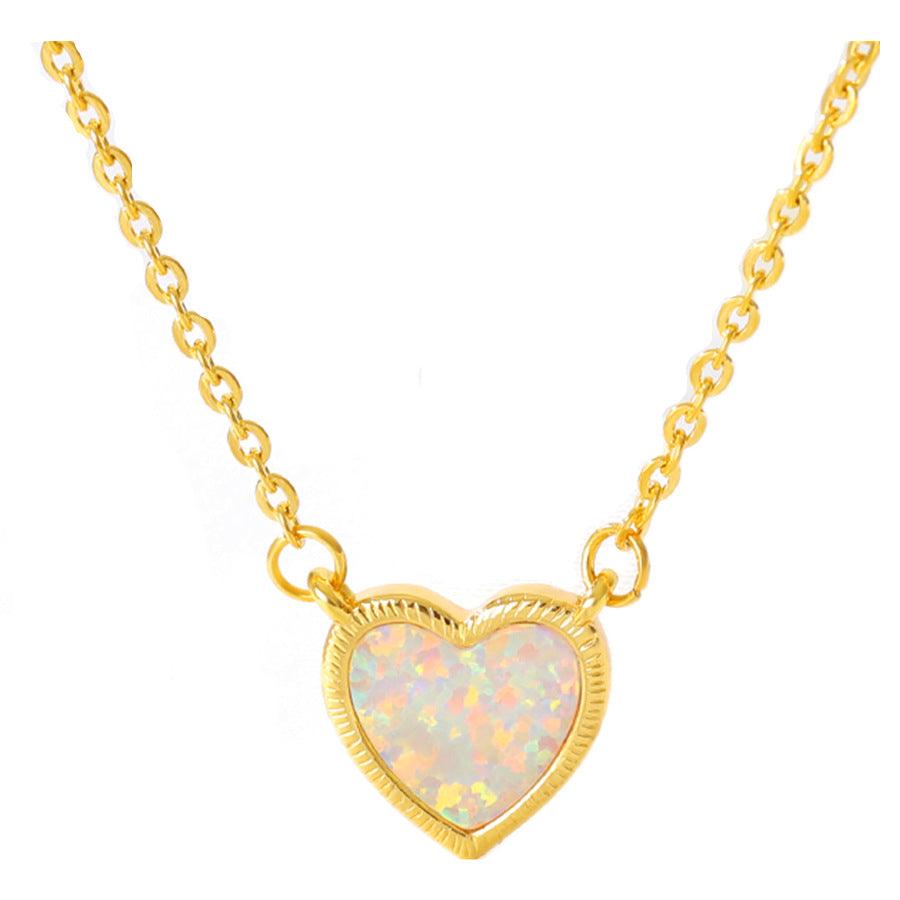 Romantic Heart Necklace Copper Zircon