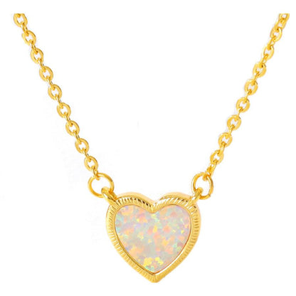 Romantic Heart Necklace Copper Zircon