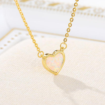 Romantic Heart Necklace Copper Zircon